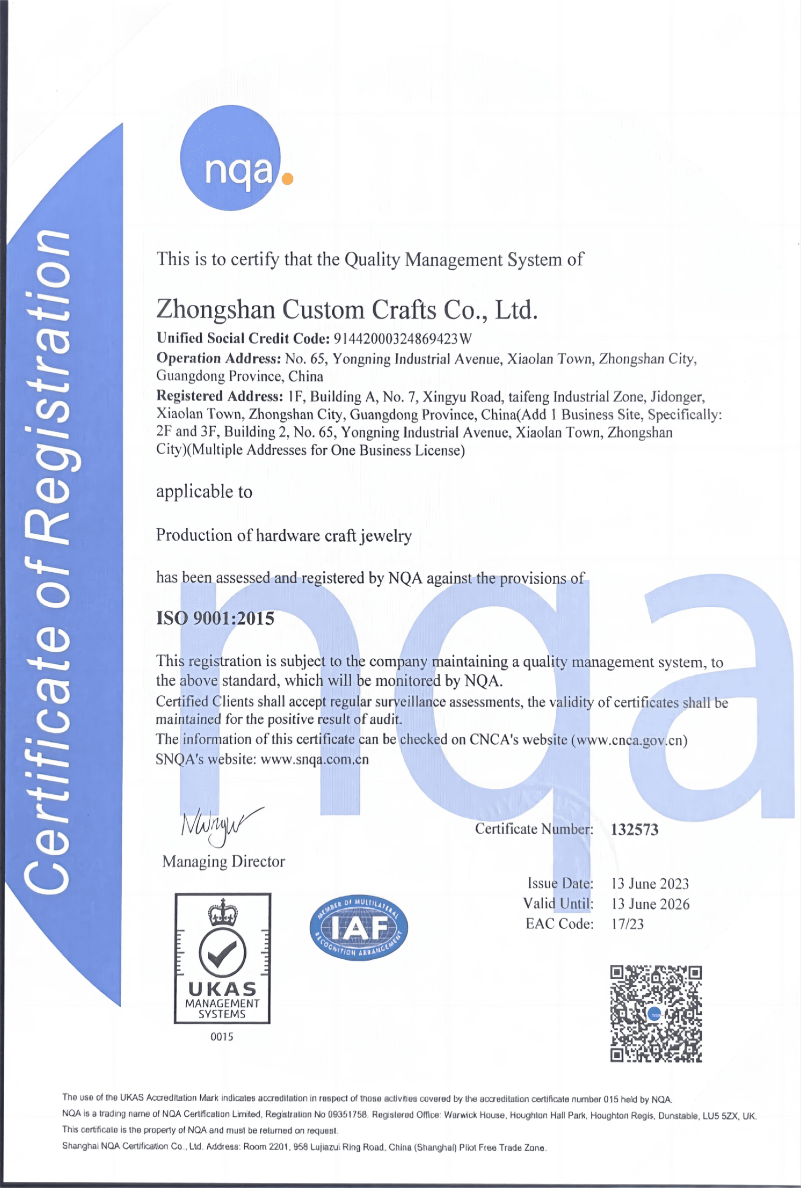 UniquePins ISO 9001:2015 Certified Factory – Quality Management for Custom Lapel Pins, Medals & Challenge Coins Since 2008