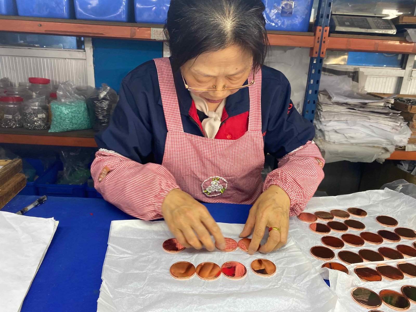 Quality control for custom metal pins and belt buckles