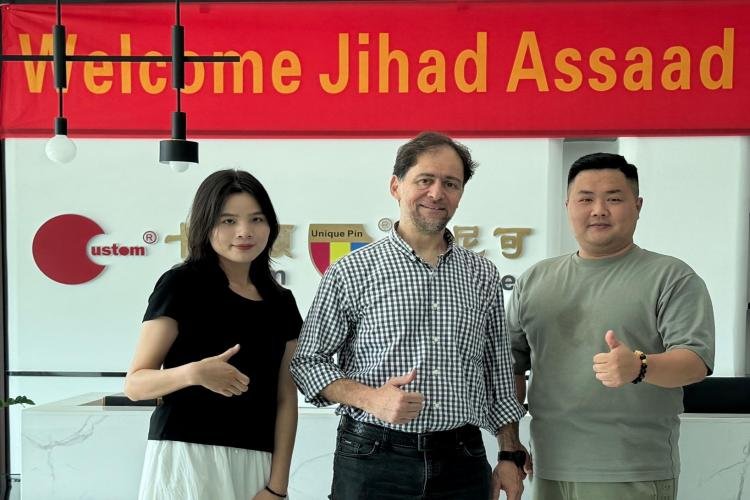 Welcome Jihad Assaad – Middle East Customer Visiting UniquePins China Factory for Custom Pins & Medals