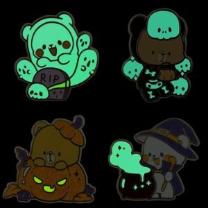 Spooky Bear Halloween Glow Pin