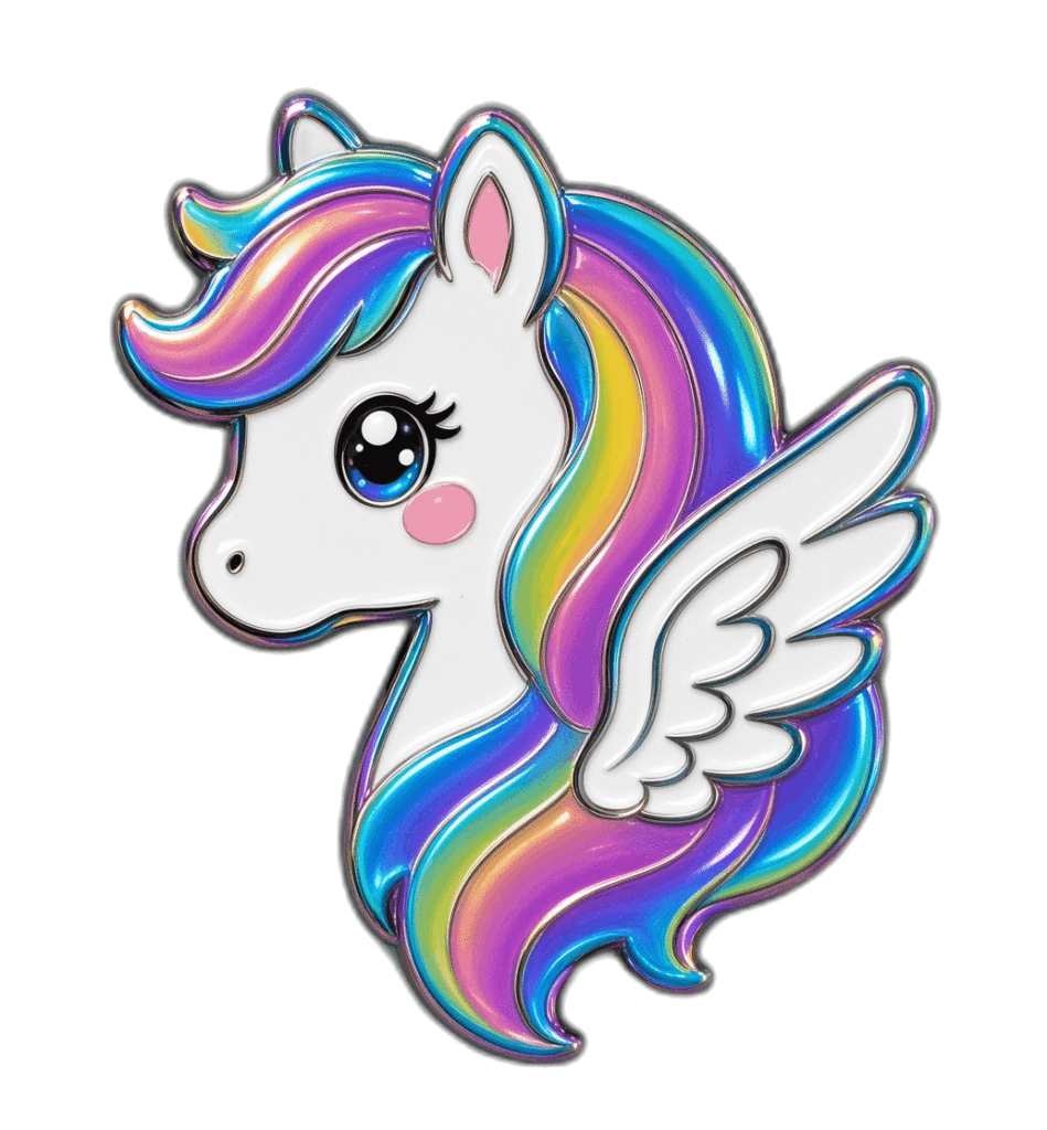 rainbow plating pegasus enamel pin