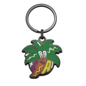 Custom Palm Tree Enamel Keychains for Souvenir Shops